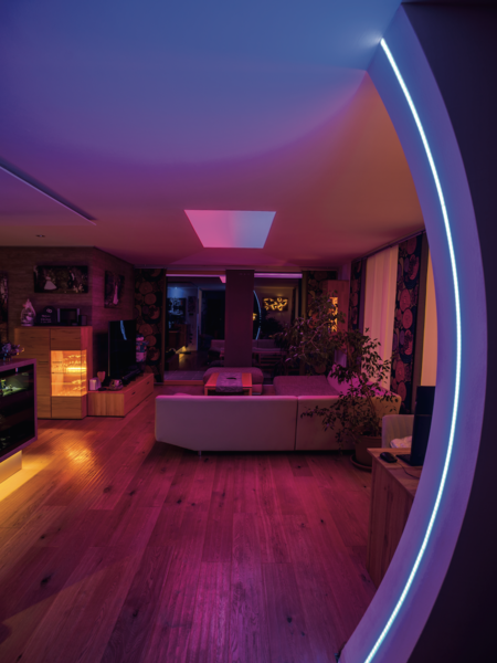 Wohnraum mit stimmigem LED-Beleuchtungs-Konzept von BILTON International.