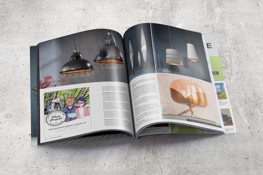 Magazin "exclusive Bauen & Wohnen" mit einer Insertion im Format einer 1/4 Seite.