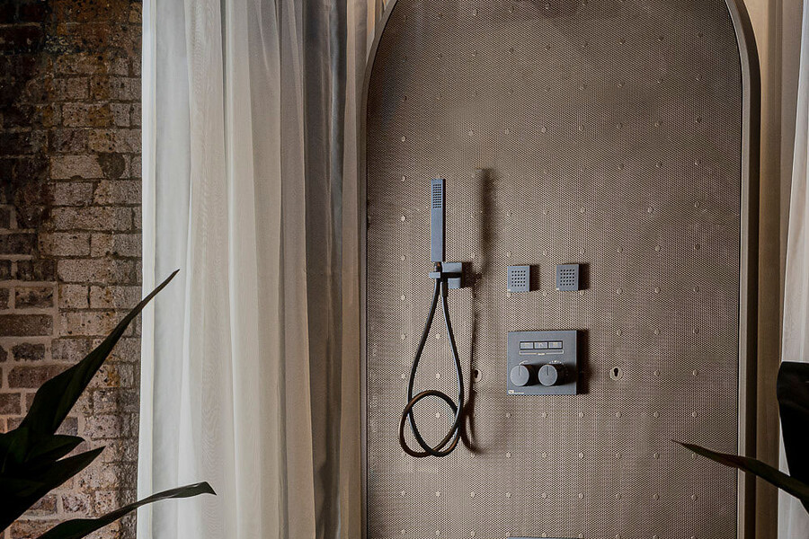 Das Baukastensystem in der "Private Wellness Sartoria" in der Casa GESSI London, mit dem sich das eigene Bad ganz individuell gestalten lässt.