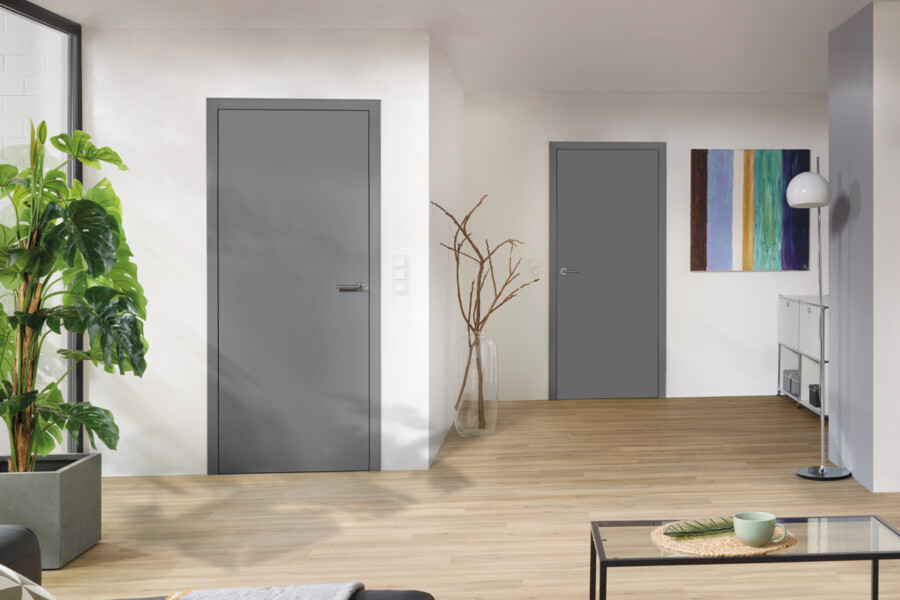 Zimmertüren in Grautönen von Hörmann erfreuen sich bei Bauherren und Modernisierern immer größerer Beliebtheit.