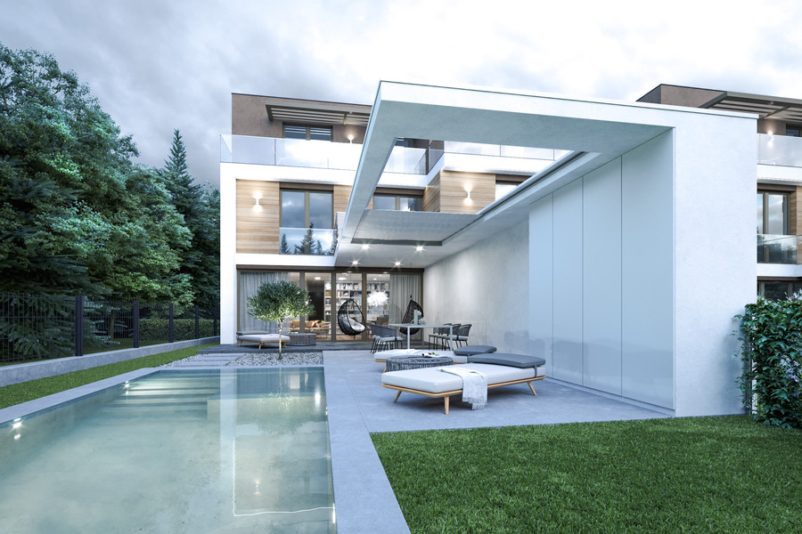 Herzogberg Living - Vier Residenzen mit Panoramablick am Rande Perchtoldsdorf, Visualkonzept außen, realisiert von V-Quadrat in Kooperation mit LEON-Bau.
