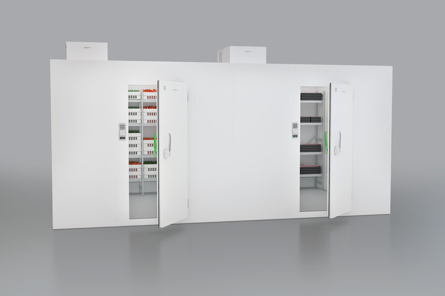 Kühlzellen TectoCell Standard plus von Viessmann mit deckenmontierten Kühleinheiten.