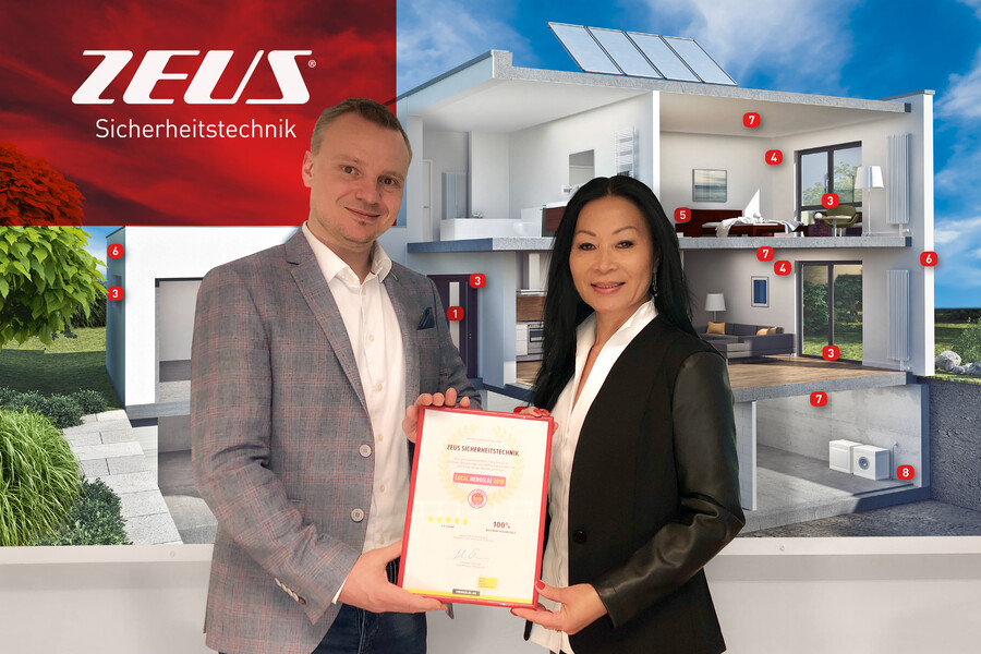 Auszeichnung für Lan Pham Lang, Geschäftsführung von ZEUS Sicherheitstechnik für überdurchschnittliche viele positive Kundenbewertungen 2019 bei Herold.
