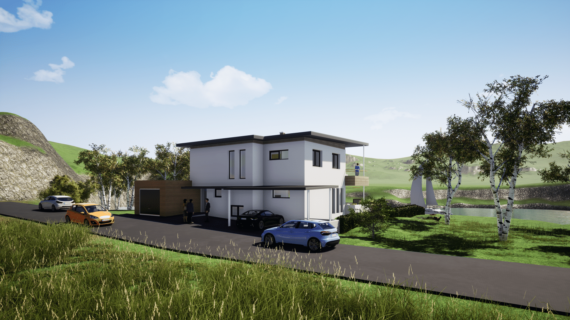 3-dimensionaler Hausplan in Farbe von BAU-CAD CONSULTING.