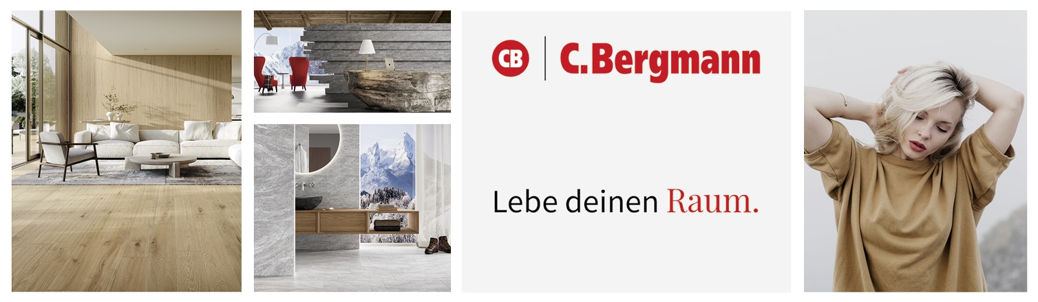 WERBUNG - C.Bergmann. Fliesen sind so viel mehr als nur Wand- oder Bodenbeläge. Überzeugen Sie sich in einem unserer Fliesen-Schauräume in Ihrer Nähe.