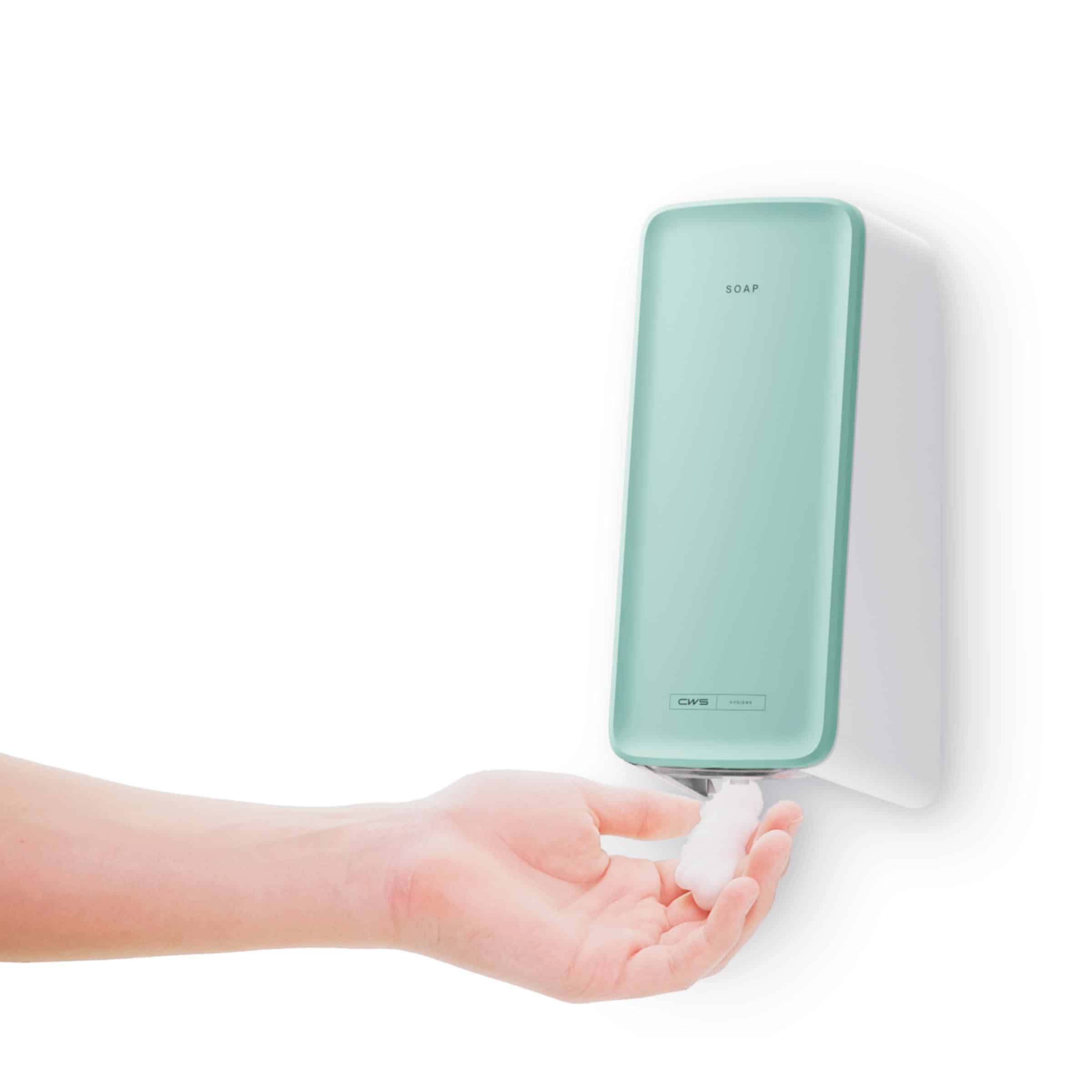 Seifenspender aus der Pureline von CWS Waschraumhygiene.