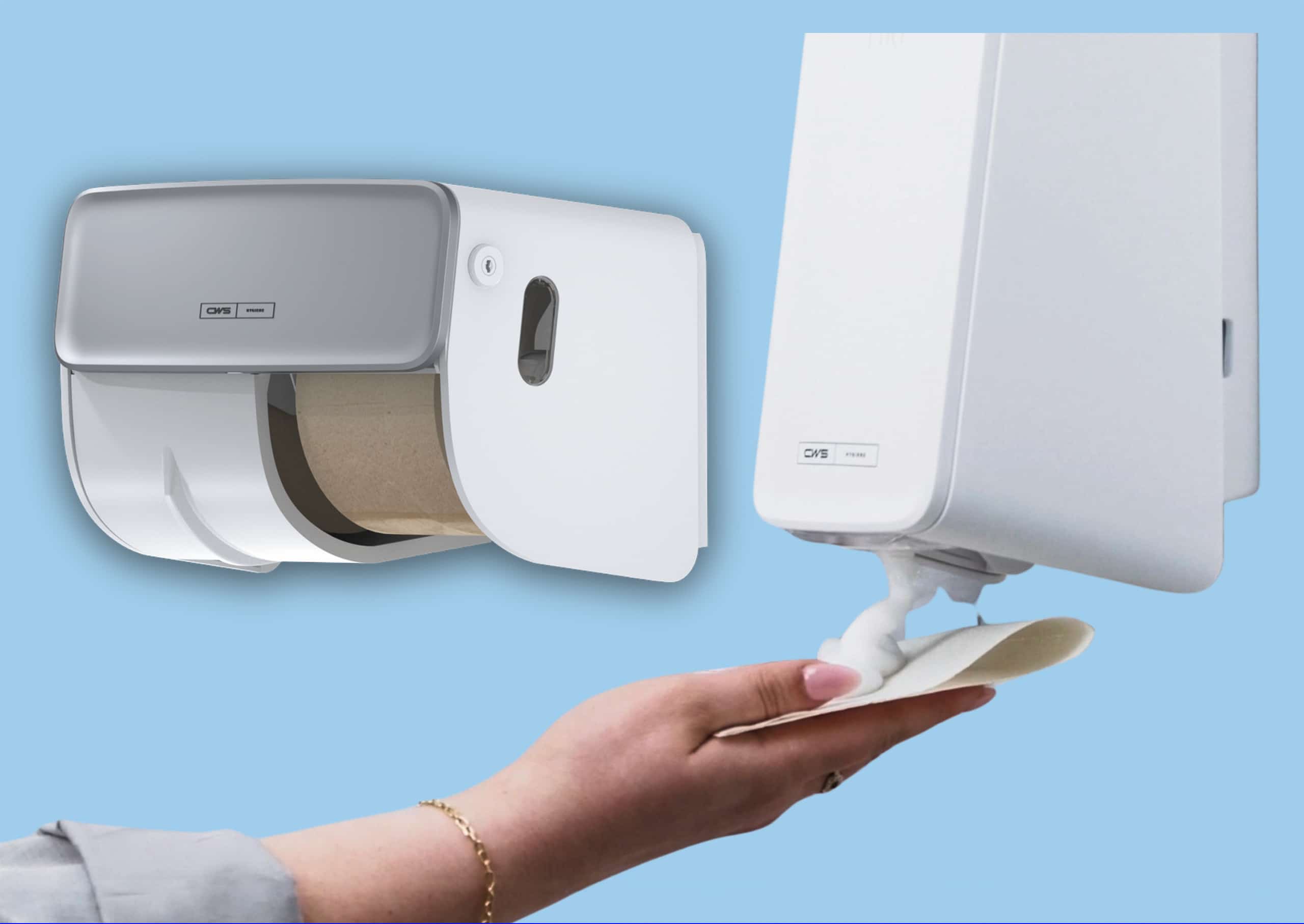 CWS Hygiene präsentiert PureLine Toiletpaper Foam, eine berührungslose Lösung für feuchtes Toilettenpapier.