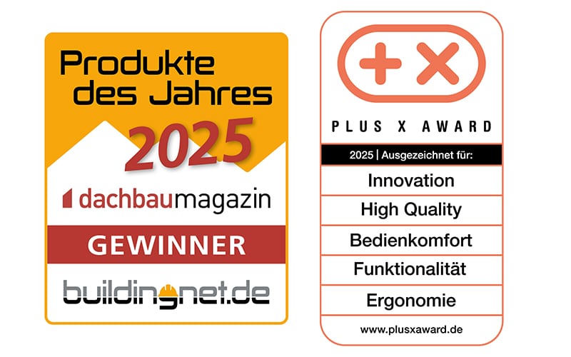 DOMICO wurde in der Kategorie „Metalldach und -fassade“ mit dem Titel „Produkt des Jahres“ ausgezeichnet und erreichte dabei den 2. Platz. Zusätzlich wurde das Produkt vom renommierten PLUS X AWARD in gleich fünf Kategorien prämiert.