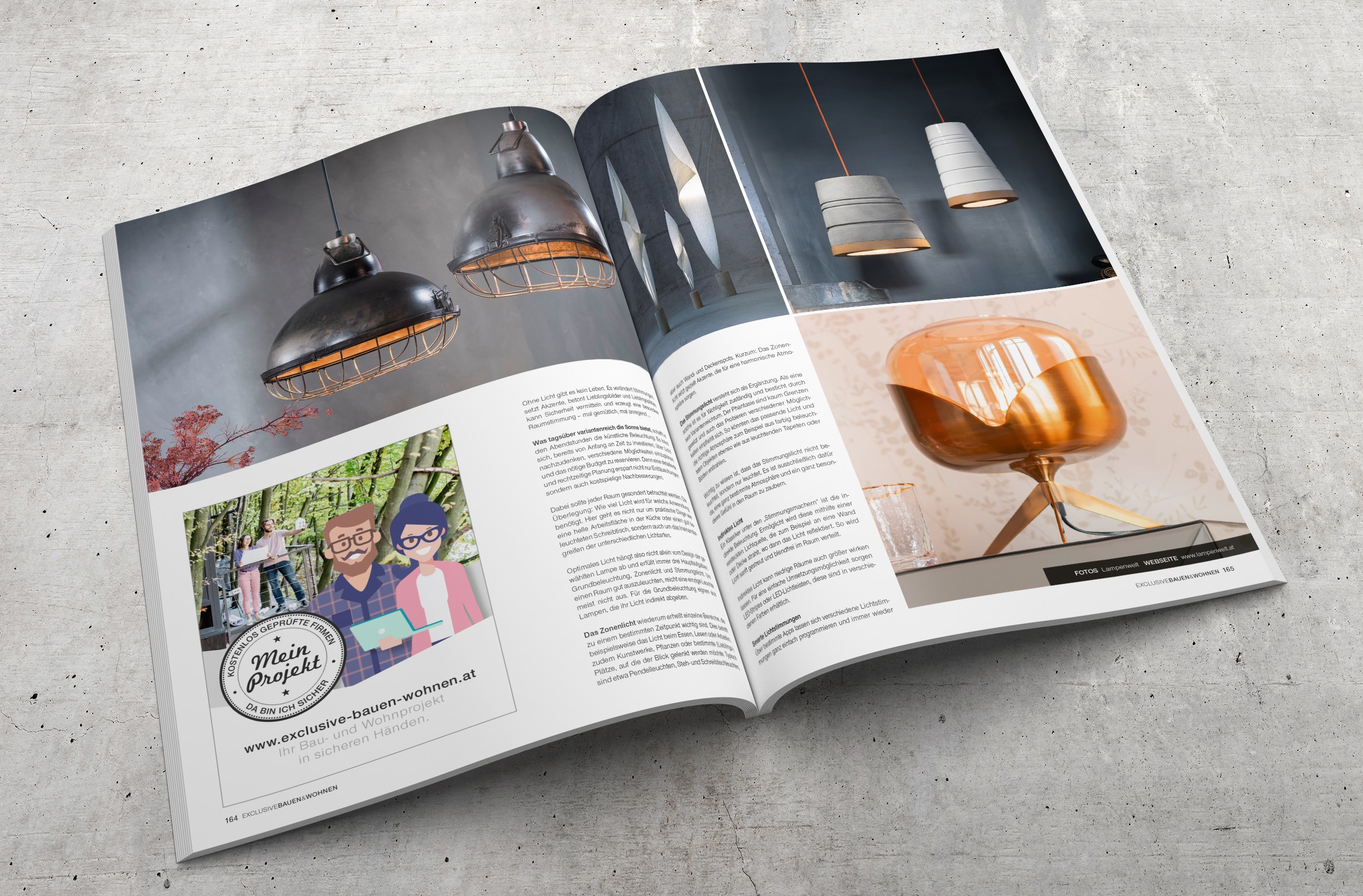 Magazin "exclusive Bauen & Wohnen" mit einer Insertion im Format einer 1/4 Seite.