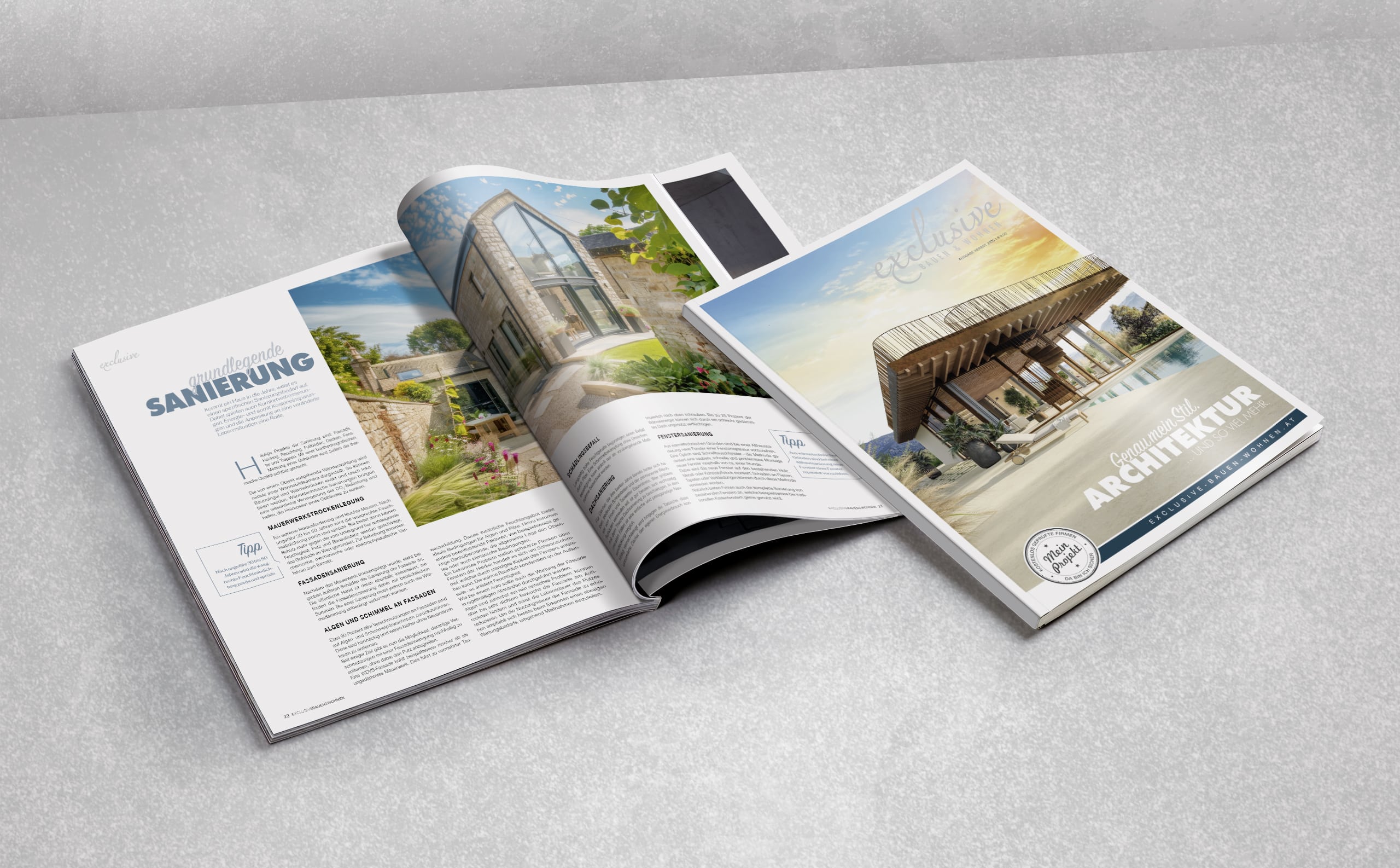 Magazin exclusive Bauen & Wohnen - Ausgabe 02/2025 - Ansicht Doppelseite