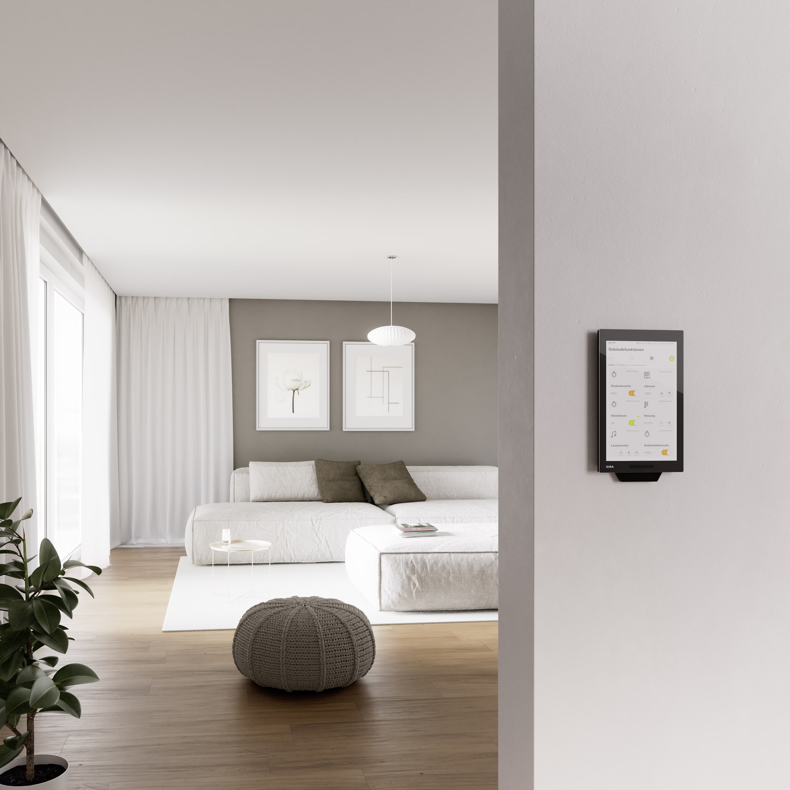 Der Gira G1 der zweiten Generation ist das neue High-End-Modell für das Smart Home-System Gira One, den Server Gira X1 und den Gira HomeServer. Er punktet mit mehr Performance, einem großen 7-Zoll-Display und einer optimierten Anbindung an den Gira HomeServer.