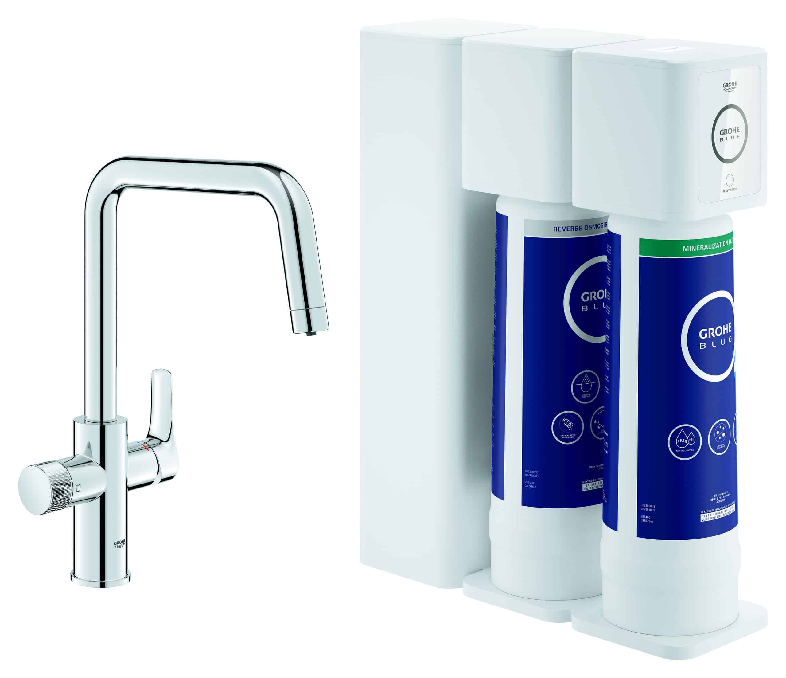 Das Grohe Blue Pure Starter-kit Eurosmart mit Umkehrosmose- und Mineralisierungsfilter.