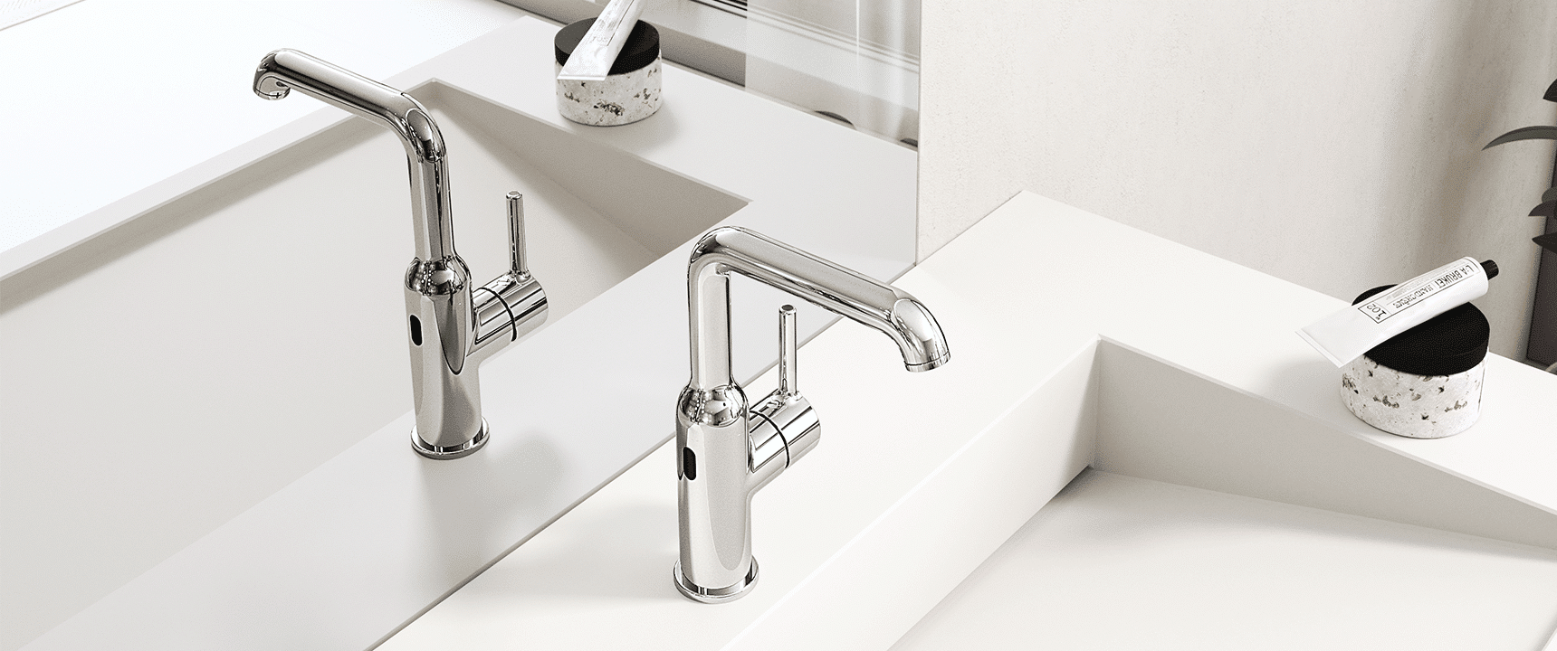 Smarte hybrid Waschtisch-Armatur von HANSA.