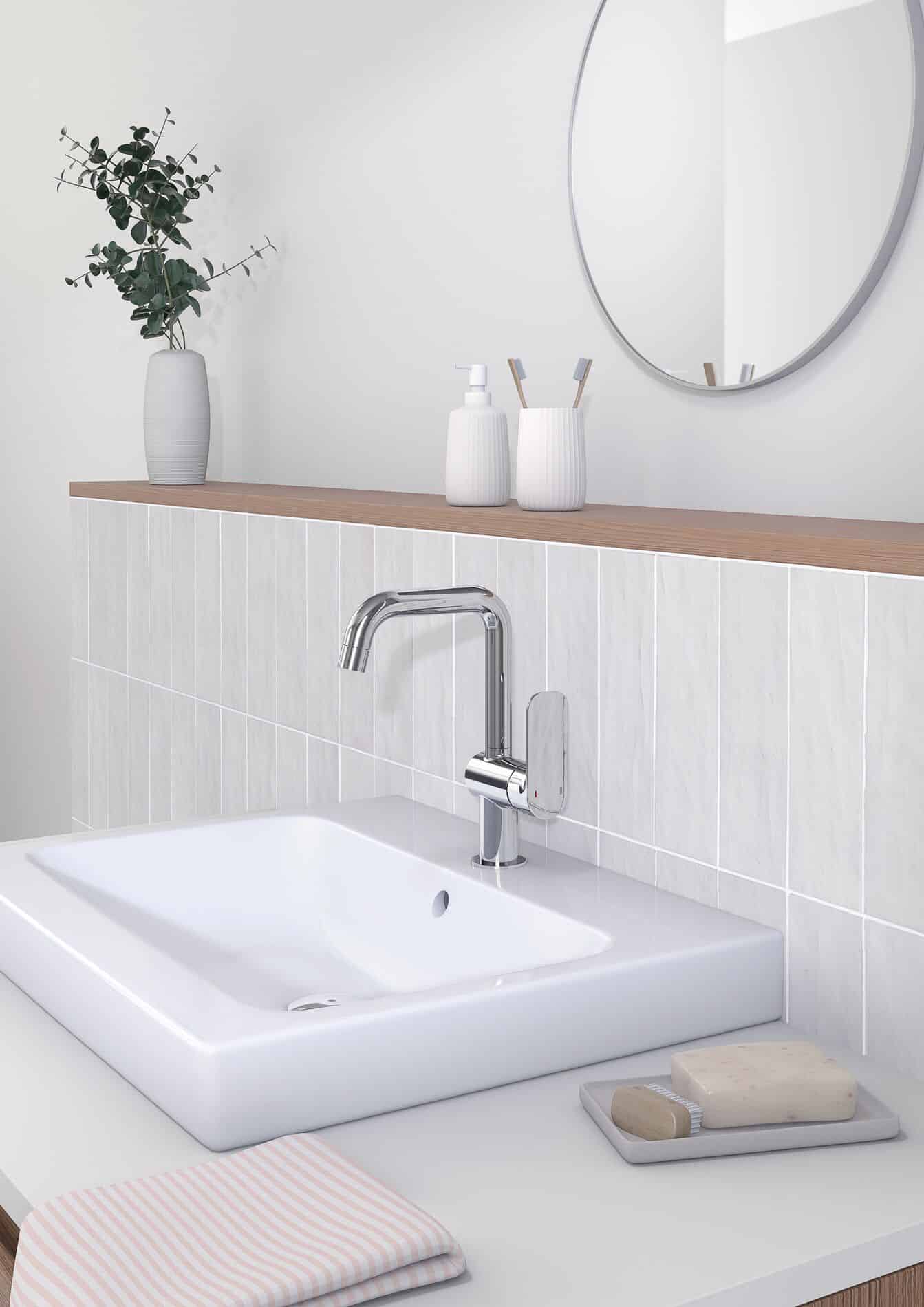 HANSA präsentiert eine Waschtischbatterie aus der Serie HANSABASIC.