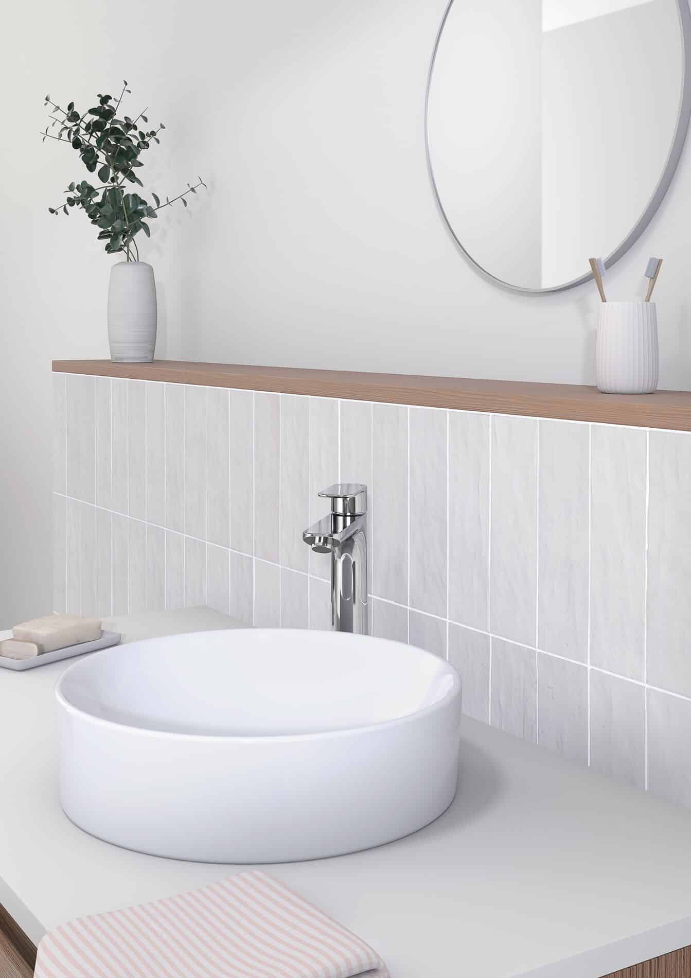 HANSA präsentiert eine Waschtischbatterie aus der Serie HANSABASIC.