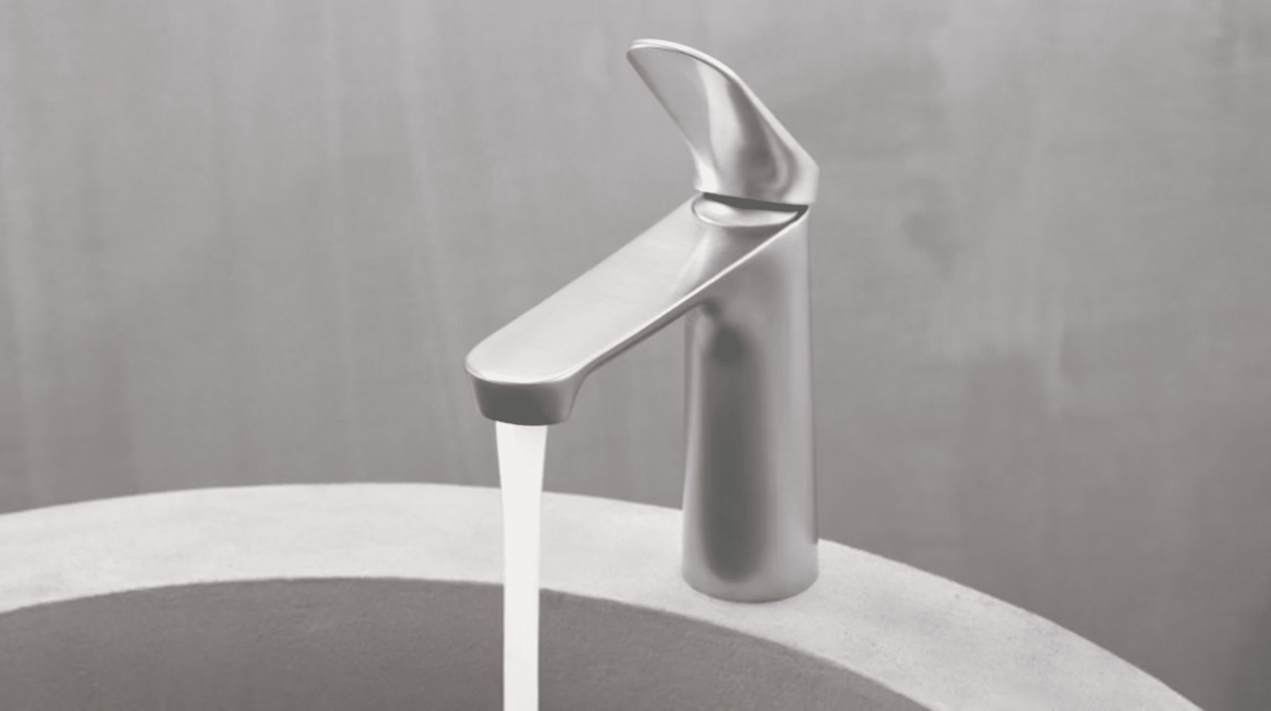 Hansa präsentiert einen Wasserhahn aus der neuen Serie HANSAGENESIS in silber.