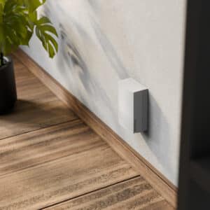 Eine Jablotron JA-154A drahtlose, batteriebetriebene Innensirene ist in einer Frontansicht dargestellt und dient der akustischen Alarmierung im Innenbereich von Heimdall Alarmsysteme.