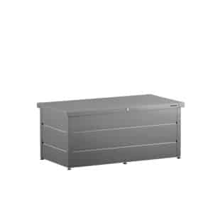 Juno Gartenbox Typ 1620 in RAL 9007 in modernem Design mit verstellbaren Füßen von HÖRMANN AUSTRIA.