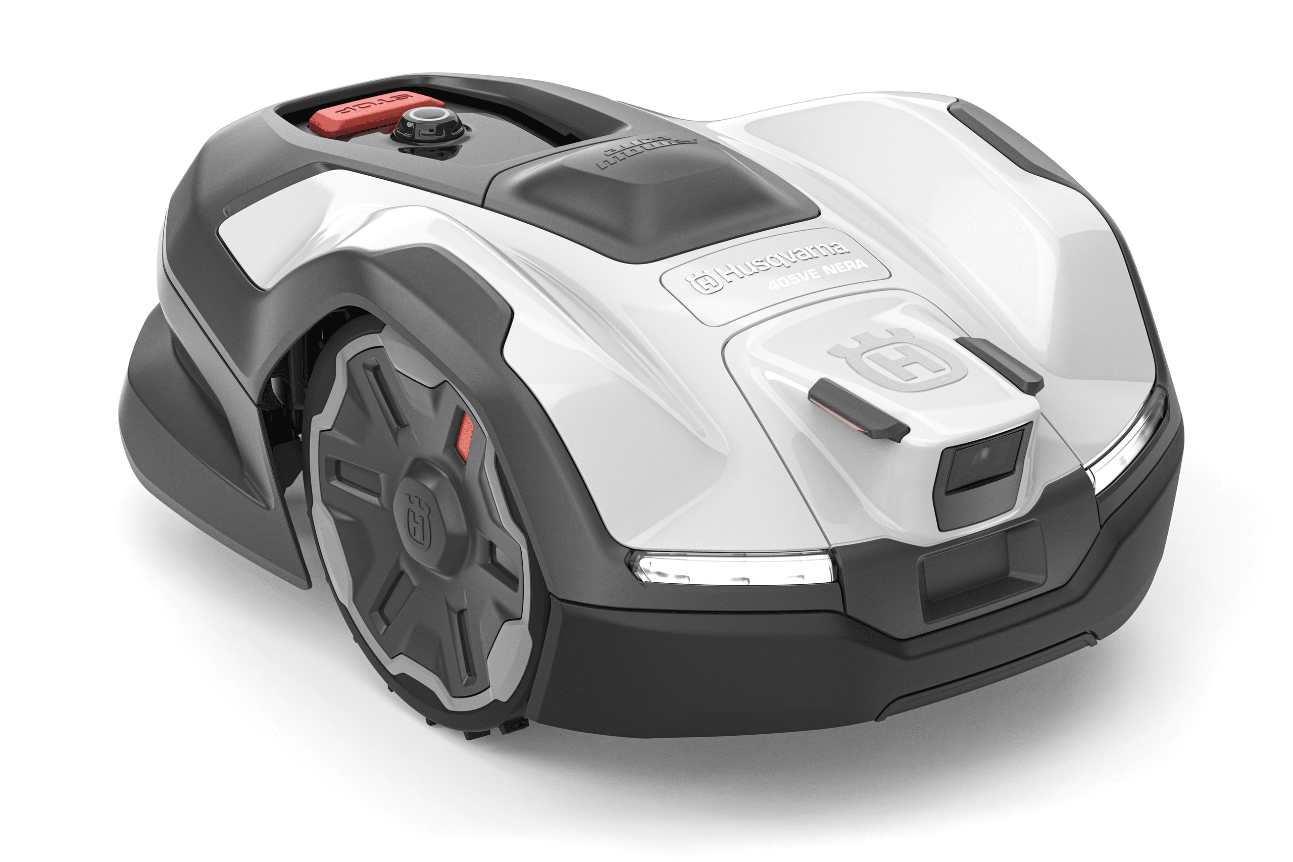 Seitenansicht des NERA 405VE mit KI-Kamera von Husqvarna.