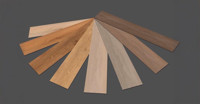 LICO zeigt unterschiedliche Designs ihrer innovativen und nachhaltigen Bodenbeläge in Holzoptik.