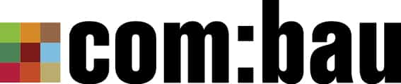 Logo Messe com:bau in Dornbirn, Vorarlberg.