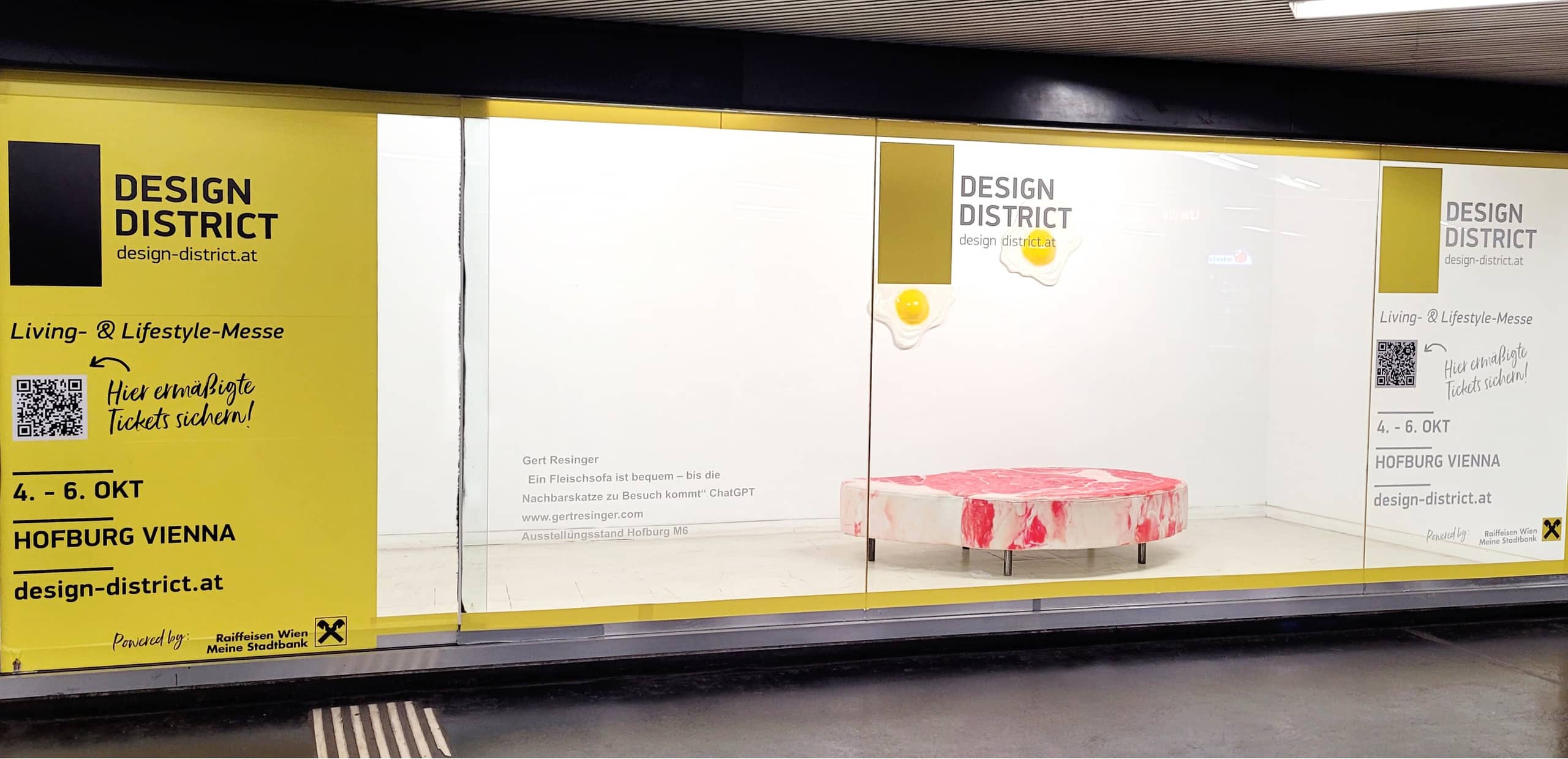 Die Design District 1010 inszeniert die U-Bahn-Station Karlsplatz mit stilvollen Markenpräsentationen und außergewöhnlichen Gestaltungselementen.