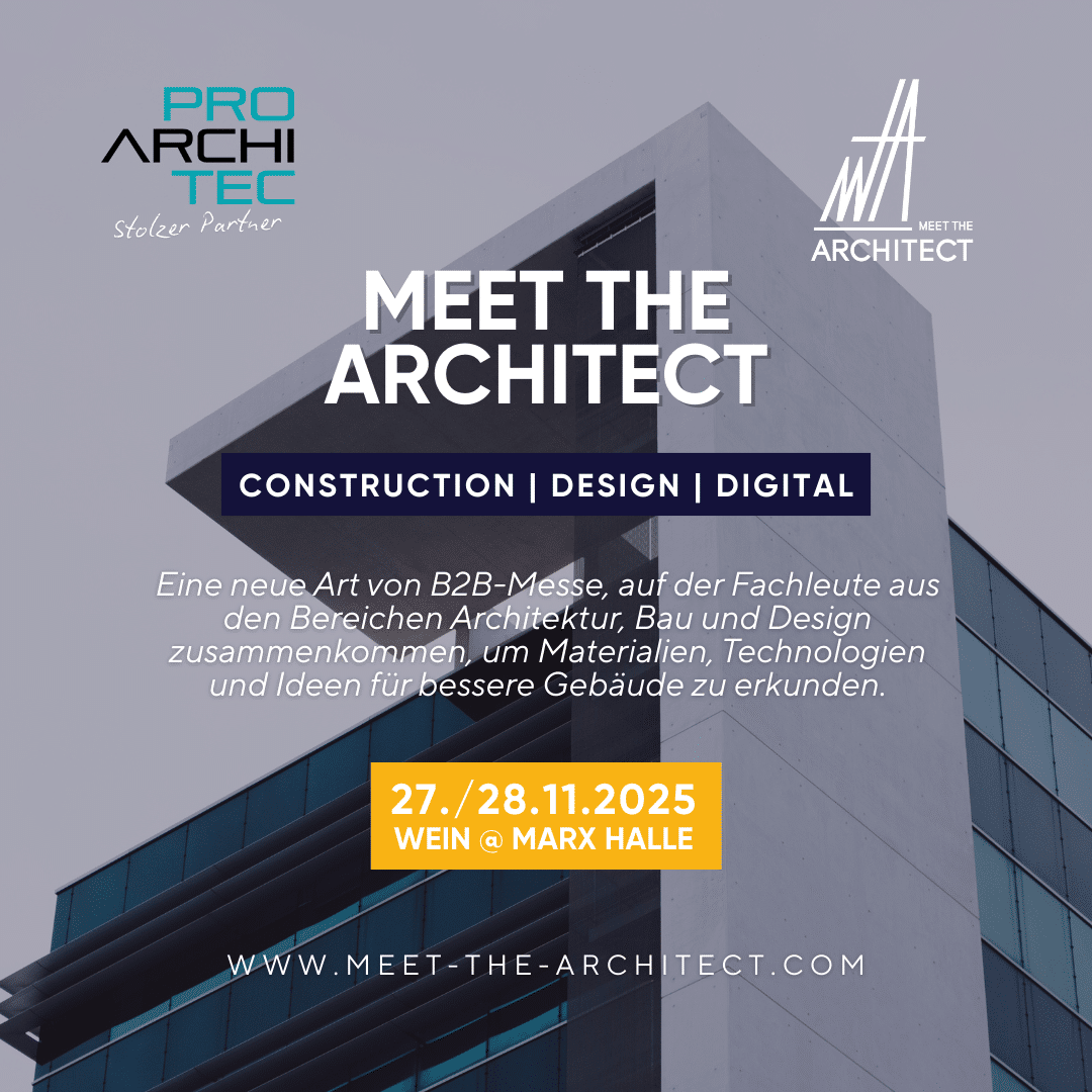 Die Premiere der B2B-Messe Meet the Architect in der Wiener Marxhalle.