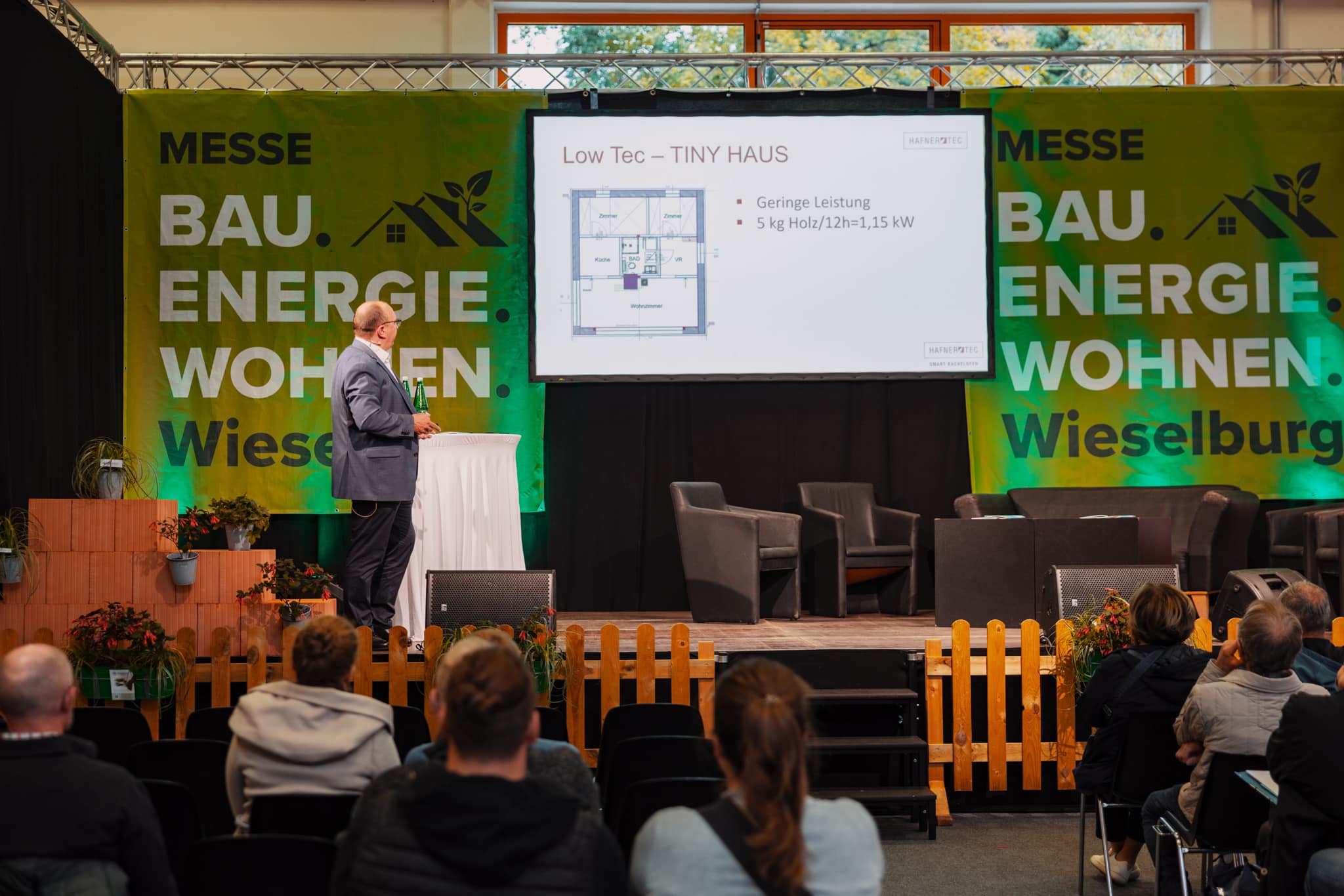 Vortrag über ein energieeffizientes Tiny House auf der Messe Bau.Energie.Wohnen in Wieselburg.