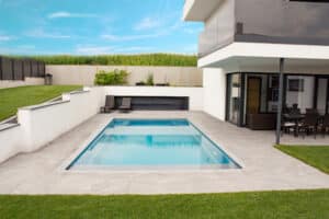 Ein fertiger Pool mit Pooltec‑Dämmung von thermotec®.