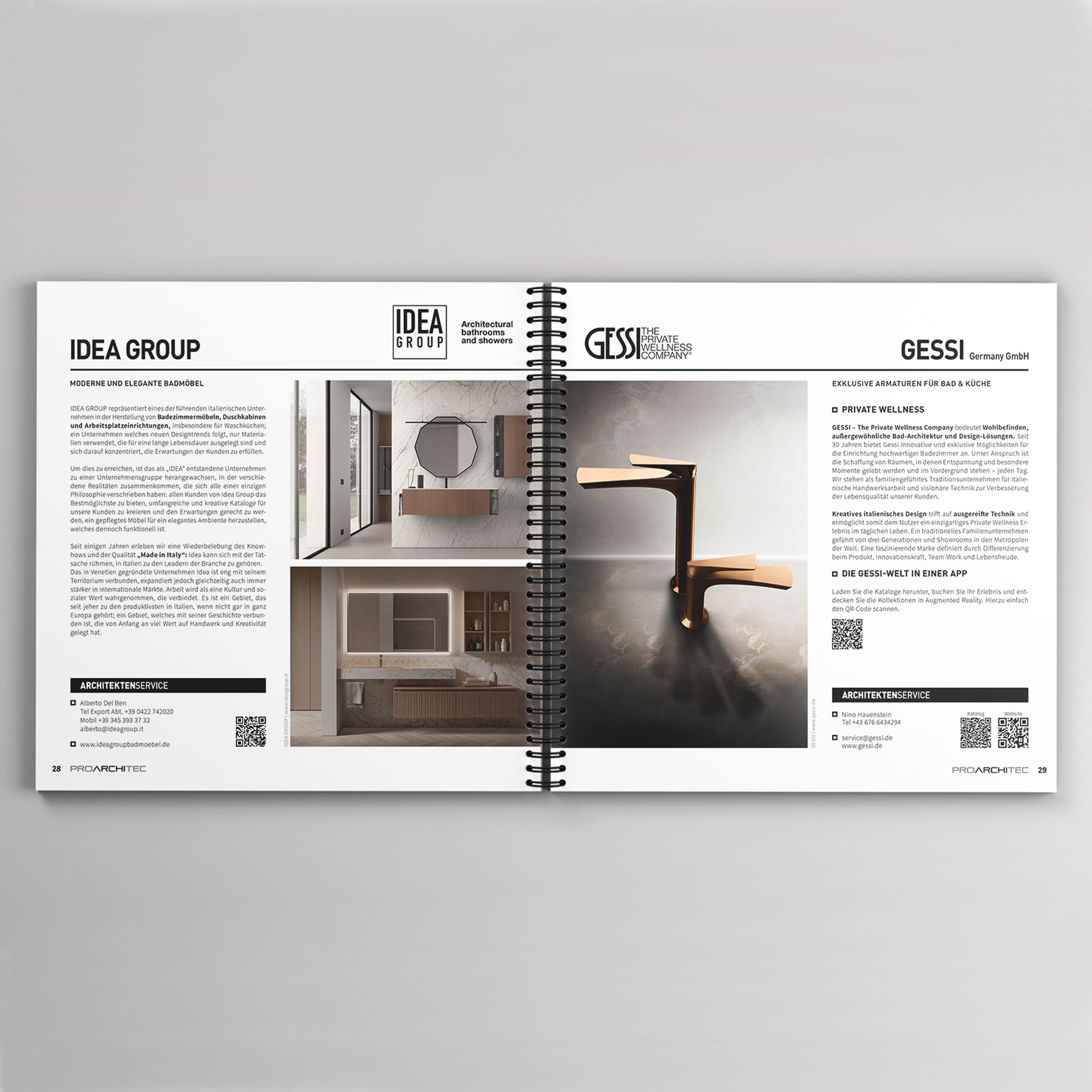 Zwei Kunden Einzelseiten im B2B Medium pro ArchiTec.