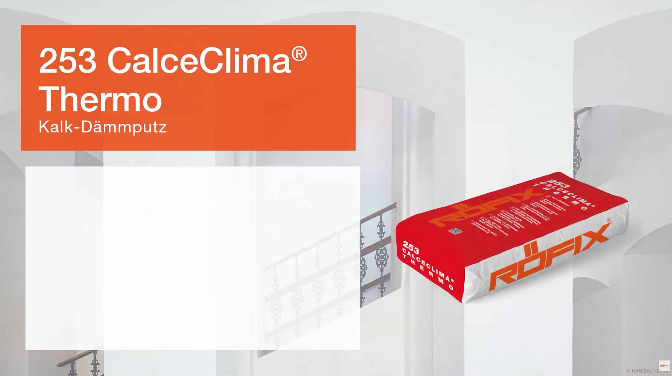 RÖFIX Video über 253 CalceClima® Thermo: Effizienter Kalk-Dämmputz für wirtschaftliche Anwendungen.