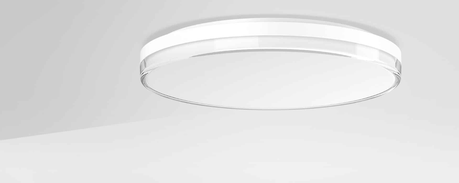 Schlichte, elegante und runde Deckenleuchte von RZB in weiß.
