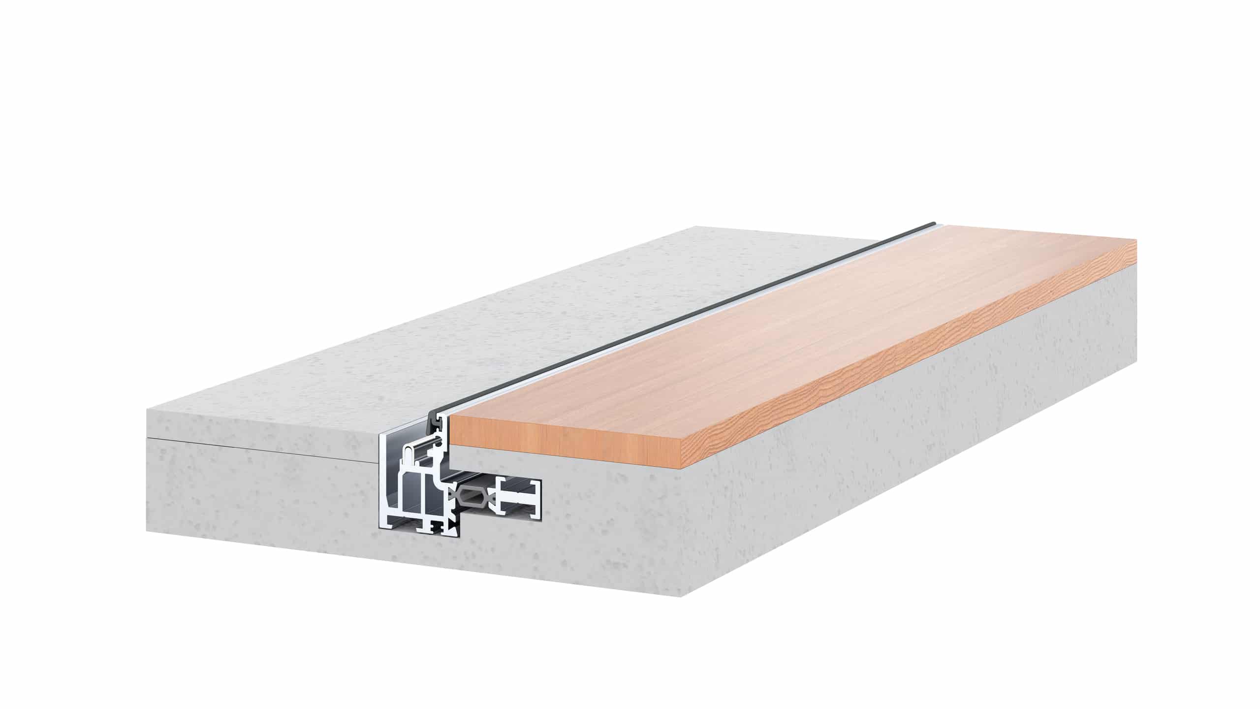 Die Minimalbodenschiene „Smart 10" mit nur zehn Millimeter Höhenversatz ist geeignet für die Aluminium-Glas-Faltwand -Systeme Ecoline, Highline und Megaline von Solarlux.