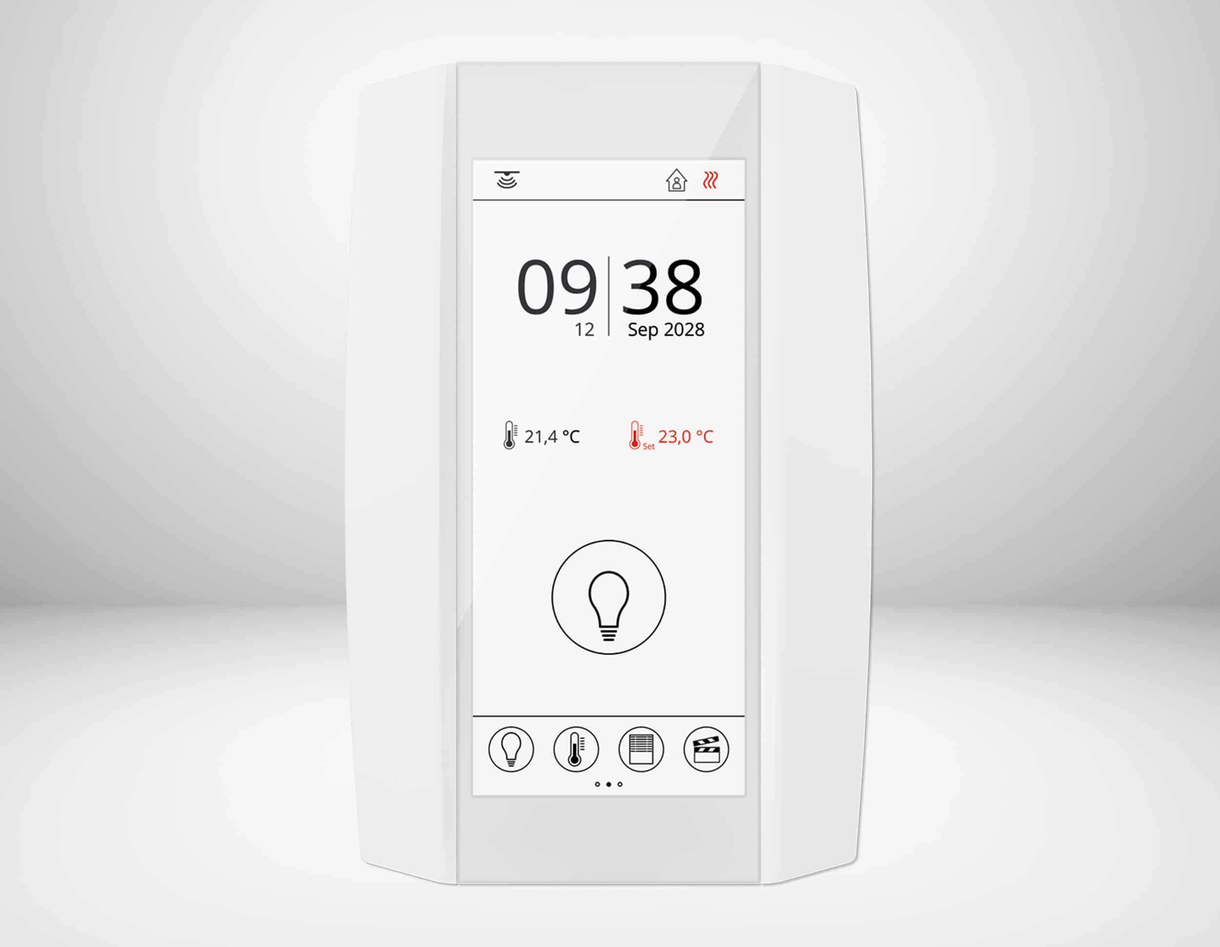Thermokon Elektronik Components zeigt das Raumsensor- und Raumbediengerät NOVOS® Touch.