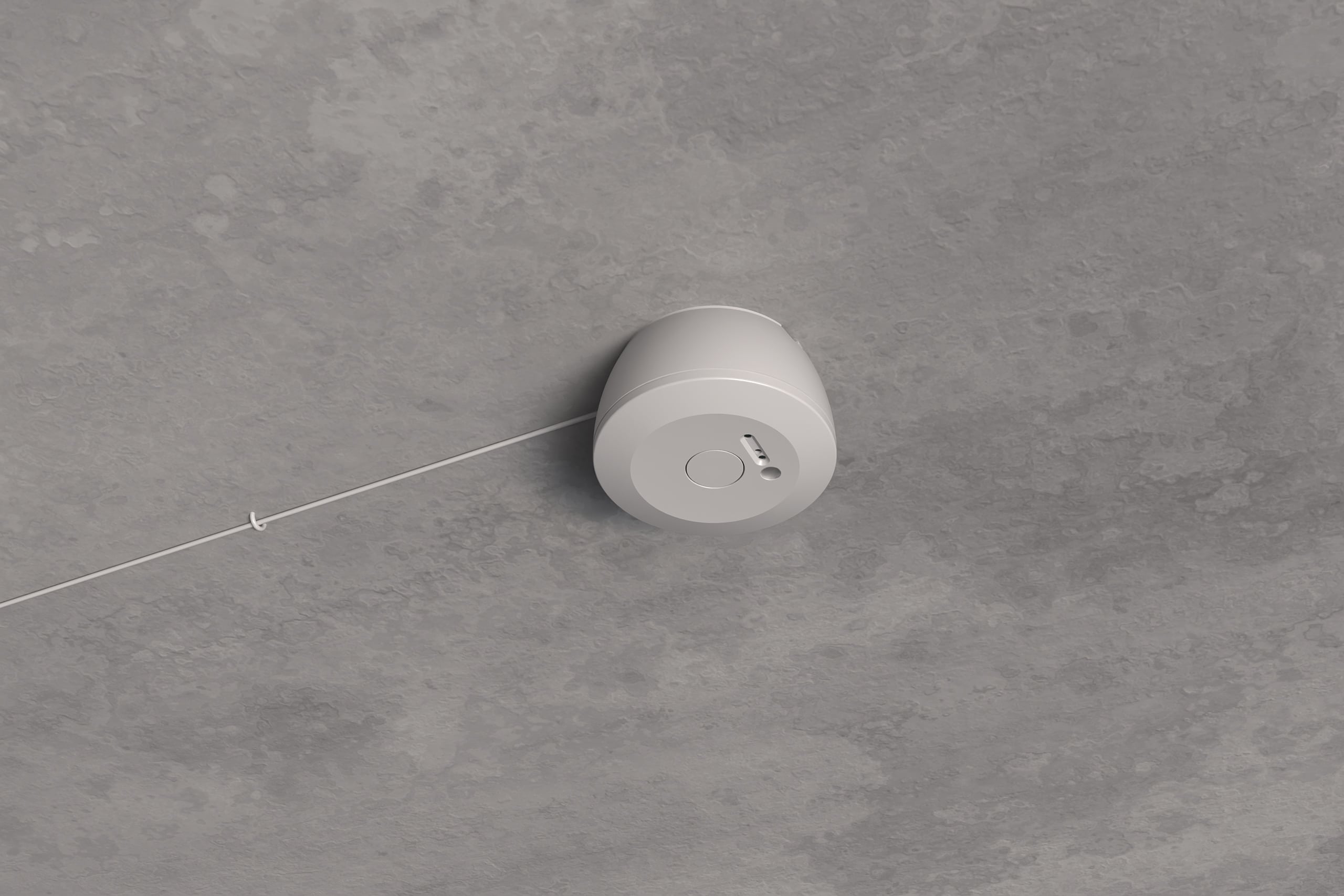 Thermokon präsentiert den auf einer Betondecke Aufputz montierten Deckensensor thevios 3 als leistungsstarken Messwertgeber für die Gebäudeautomation.