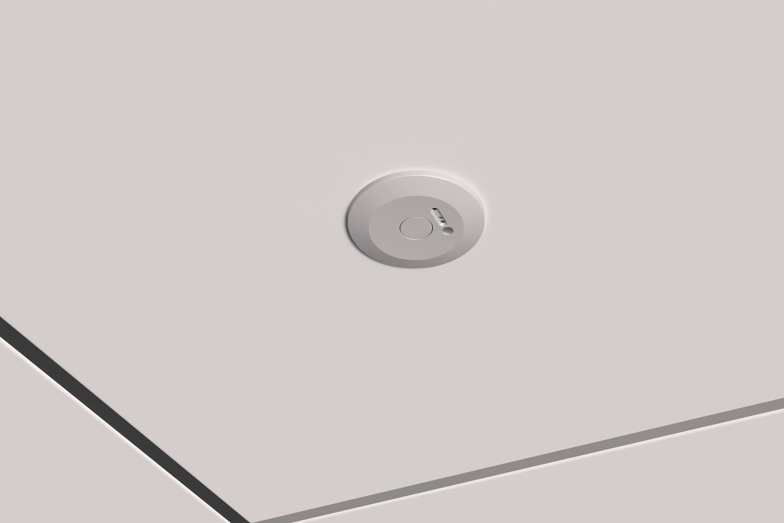 Thermokon präsentiert den in einer Kassettendecke Unterputz montierten Deckensensor thevios 3 als leistungsstarken Messwertgeber für die Gebäudeautomation.