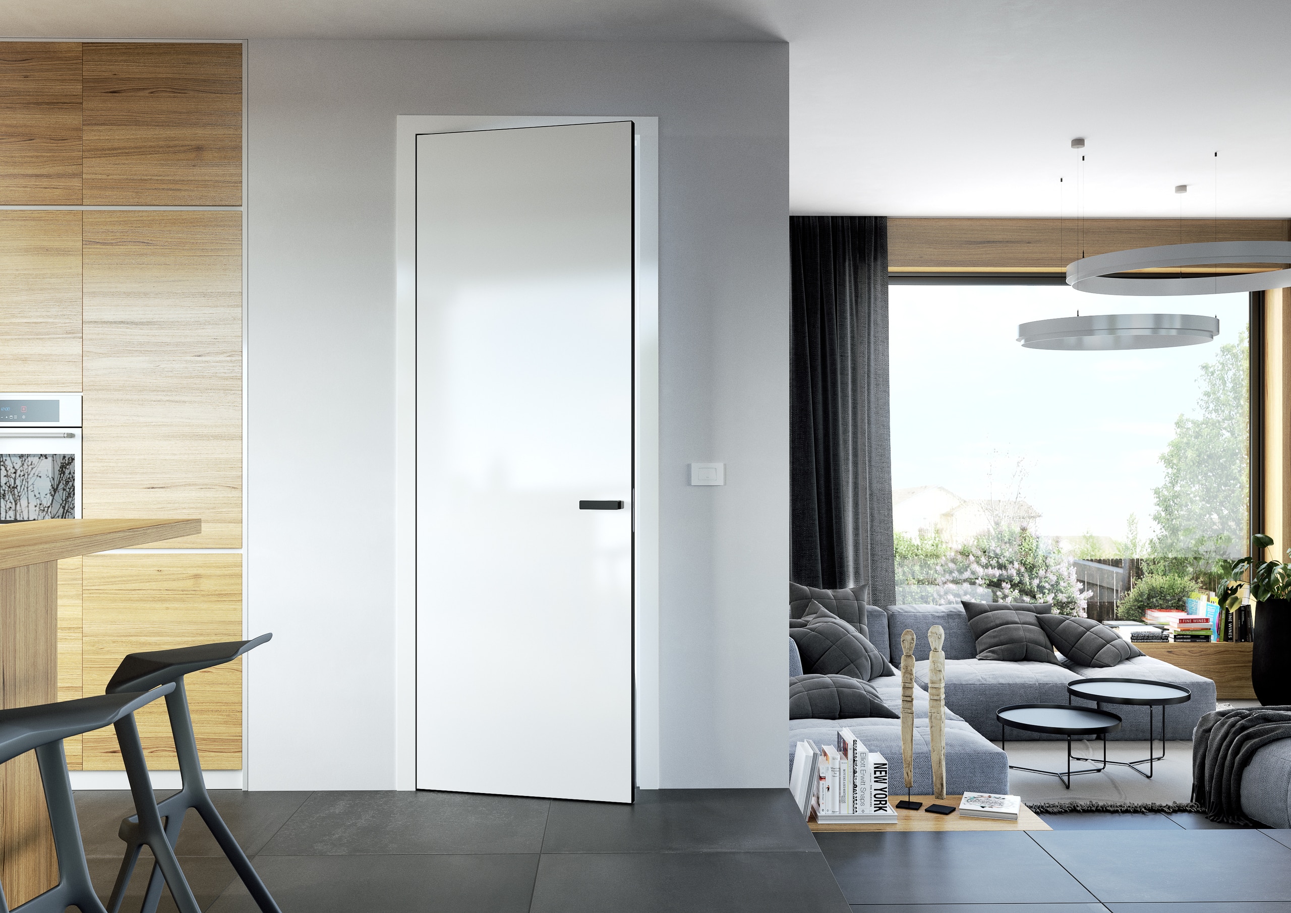 Das Türmodell Elegant von WIENTÜR91 ist eine weiße, minimalistische Innentür und kann auch als Feuerschutztür ausgeführt werden.