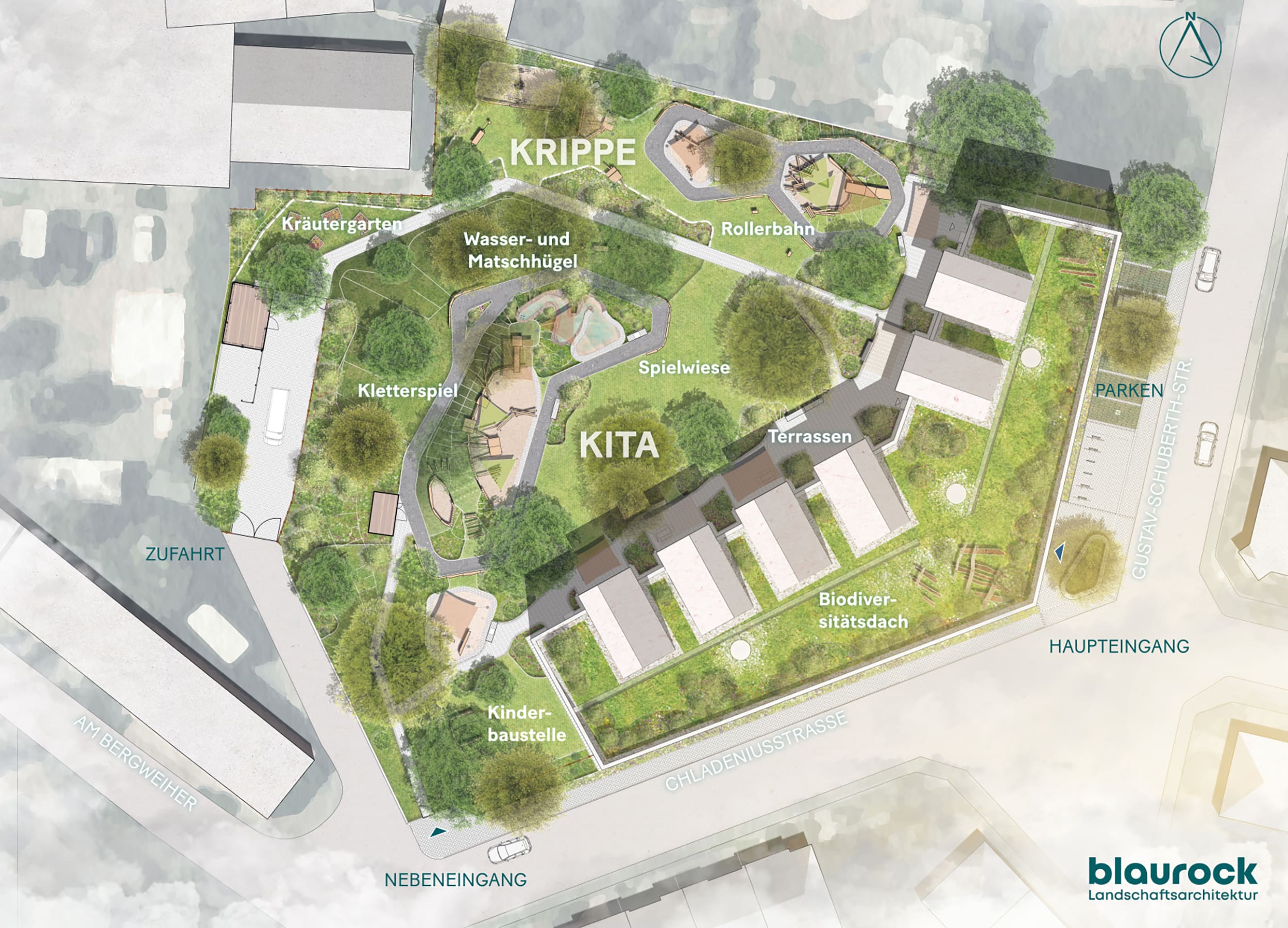Die Landschaftsarchitekten entwerfen das Biodiversitäts-Gründach als wertvollen Bestandteil ihrer gesamten Grünplanung.