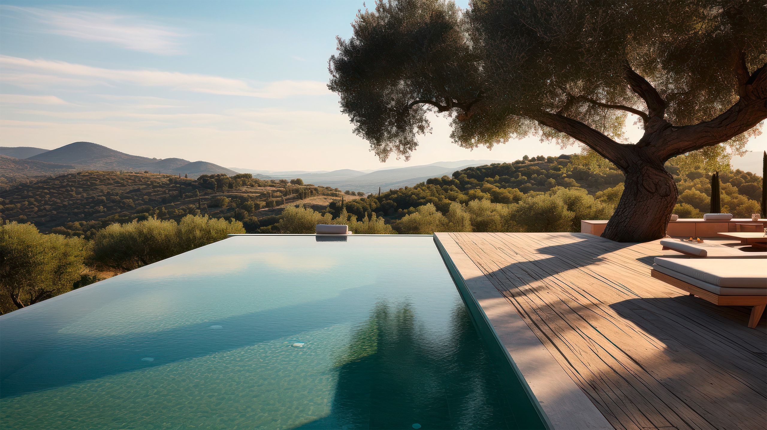 Infinity-Pool, der scheinbar mit dem Horizont verschmilzt und einen atemberaubenden Blick auf die italienische Landschaft bietet. Ergänzt durch ein Sonnendeck und eine Poolbar für ultimative Entspannung.