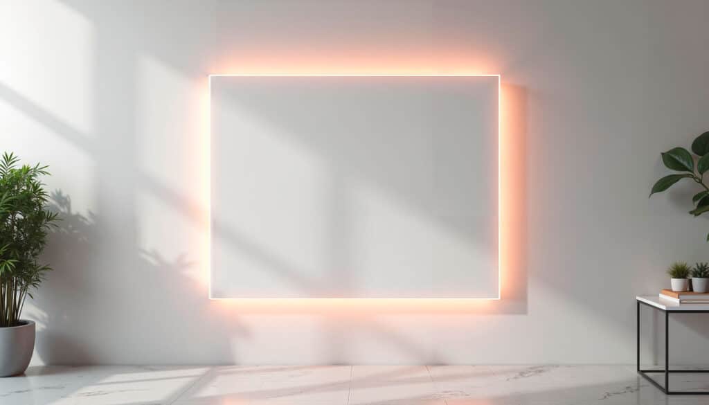 Moderne Infrarotheizung spendet wohlige Strahlungswärme, die ausschließlich und stimmungsvolle Beleuchtung auf kleinstem Raum.