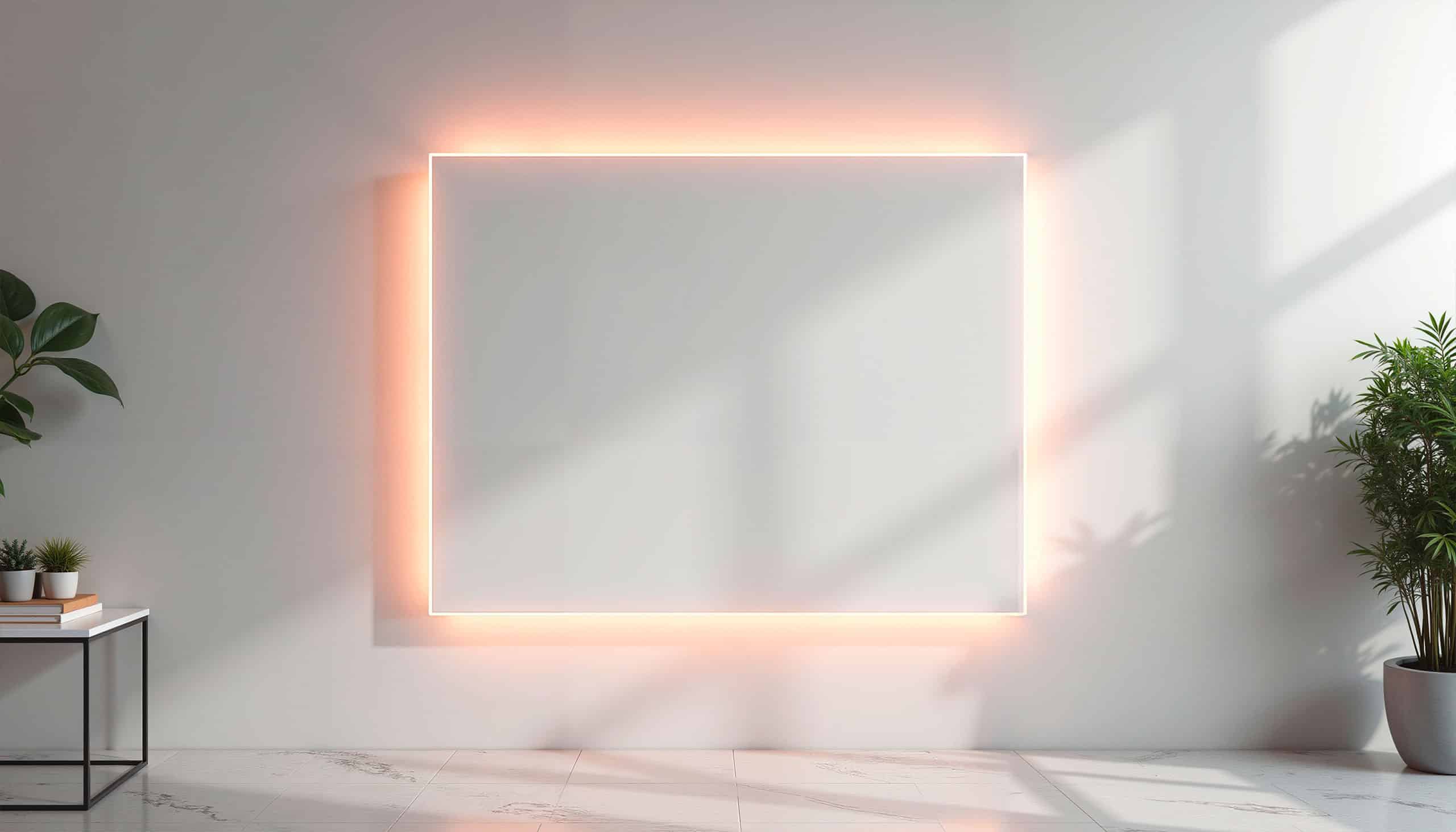 Moderne Infrarotheizung spendet wohlige Strahlungswärme, die ausschließlich und stimmungsvolle Beleuchtung auf kleinstem Raum.